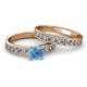 2 - Salana Classic Blue Topaz and Diamond Bridal Set Ring 