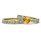 1 - Salana Classic Citrine and Diamond Bridal Set Ring 