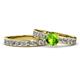 1 - Salana Classic Peridot and Diamond Bridal Set Ring 