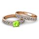 2 - Salana Classic Peridot and Diamond Bridal Set Ring 