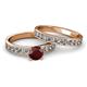 2 - Salana Classic Red Garnet and Diamond Bridal Set Ring 