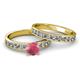 2 - Salana Classic Rhodolite Garnet and Diamond Bridal Set Ring 