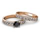 2 - Salana Classic Black and White Diamond Bridal Set Ring 
