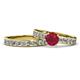 1 - Salana Classic Ruby and Diamond Bridal Set Ring 