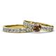 1 - Salana Classic Smoky Quartz and Diamond Bridal Set Ring 