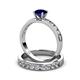 3 - Salana Classic Blue Sapphire and Diamond Bridal Set Ring 