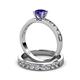 3 - Salana Classic Iolite and Diamond Bridal Set Ring 