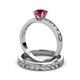 3 - Salana Classic Ruby and Diamond Bridal Set Ring 
