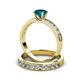 3 - Salana Classic London Blue Topaz and Diamond Bridal Set Ring 