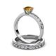 3 - Salana Classic Citrine and Diamond Bridal Set Ring 