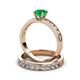 3 - Salana Classic Emerald and Diamond Bridal Set Ring 