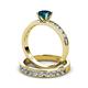 3 - Salana Classic Blue and White Diamond Bridal Set Ring 