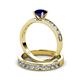 3 - Salana Classic Blue Sapphire and Diamond Bridal Set Ring 
