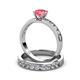 3 - Salana Classic Pink Tourmaline and Diamond Bridal Set Ring 