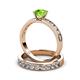 3 - Salana Classic Peridot and Diamond Bridal Set Ring 