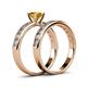 4 - Salana Classic Citrine and Diamond Bridal Set Ring 