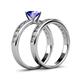 4 - Salana Classic Tanzanite and Diamond Bridal Set Ring 