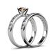 4 - Salana Classic Smoky Quartz and Diamond Bridal Set Ring 