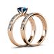 4 - Salana Classic Blue and White Diamond Bridal Set Ring 