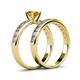 4 - Salana Classic Citrine and Diamond Bridal Set Ring 