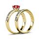 4 - Salana Classic Ruby and Diamond Bridal Set Ring 