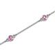 2 - Aizza (5 Stn/3mm) Pink Sapphire Station Bracelet 