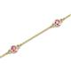 2 - Aizza (5 Stn/3mm) Pink Sapphire Station Bracelet 