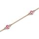 2 - Aizza (5 Stn/3mm) Pink Sapphire Station Bracelet 