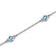 2 - Aizza (5 Stn/3mm) Blue Topaz Station Bracelet 