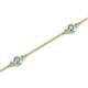 2 - Aizza (5 Stn/3mm) Blue Topaz Station Bracelet 