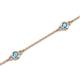2 - Aizza (5 Stn/3mm) Blue Topaz Station Bracelet 