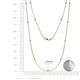 2 - Lien (13 Stn/1.9mm) White Sapphire on Cable Necklace 