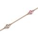 2 - Aizza (5 Stn/3mm) Petite Pink Sapphire and Diamond Station Bracelet 