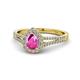1 - Raisa Desire Pink Sapphire and Diamond Halo Engagement Ring 