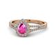 1 - Raisa Desire Pink Sapphire and Diamond Halo Engagement Ring 