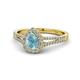 1 - Raisa Desire Aquamarine and Diamond Halo Engagement Ring 