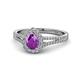 1 - Raisa Desire Amethyst and Diamond Halo Engagement Ring 