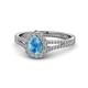 1 - Raisa Desire Blue Topaz and Diamond Halo Engagement Ring 
