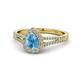 1 - Raisa Desire Blue Topaz and Diamond Halo Engagement Ring 