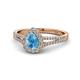 1 - Raisa Desire Blue Topaz and Diamond Halo Engagement Ring 