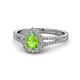 1 - Raisa Desire Peridot and Diamond Halo Engagement Ring 