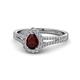 1 - Raisa Desire Red Garnet and Diamond Halo Engagement Ring 
