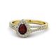1 - Raisa Desire Red Garnet and Diamond Halo Engagement Ring 