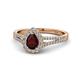 1 - Raisa Desire Red Garnet and Diamond Halo Engagement Ring 