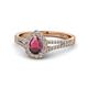 1 - Raisa Desire Rhodolite Garnet and Diamond Halo Engagement Ring 