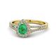 1 - Raisa Desire Emerald and Diamond Halo Engagement Ring 