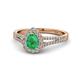 1 - Raisa Desire Emerald and Diamond Halo Engagement Ring 