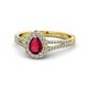 1 - Raisa Desire Ruby and Diamond Halo Engagement Ring 