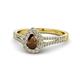 1 - Raisa Desire Smoky Quartz and Diamond Halo Engagement Ring 