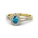 1 - Raisa Desire London Blue Topaz and Diamond Halo Engagement Ring 